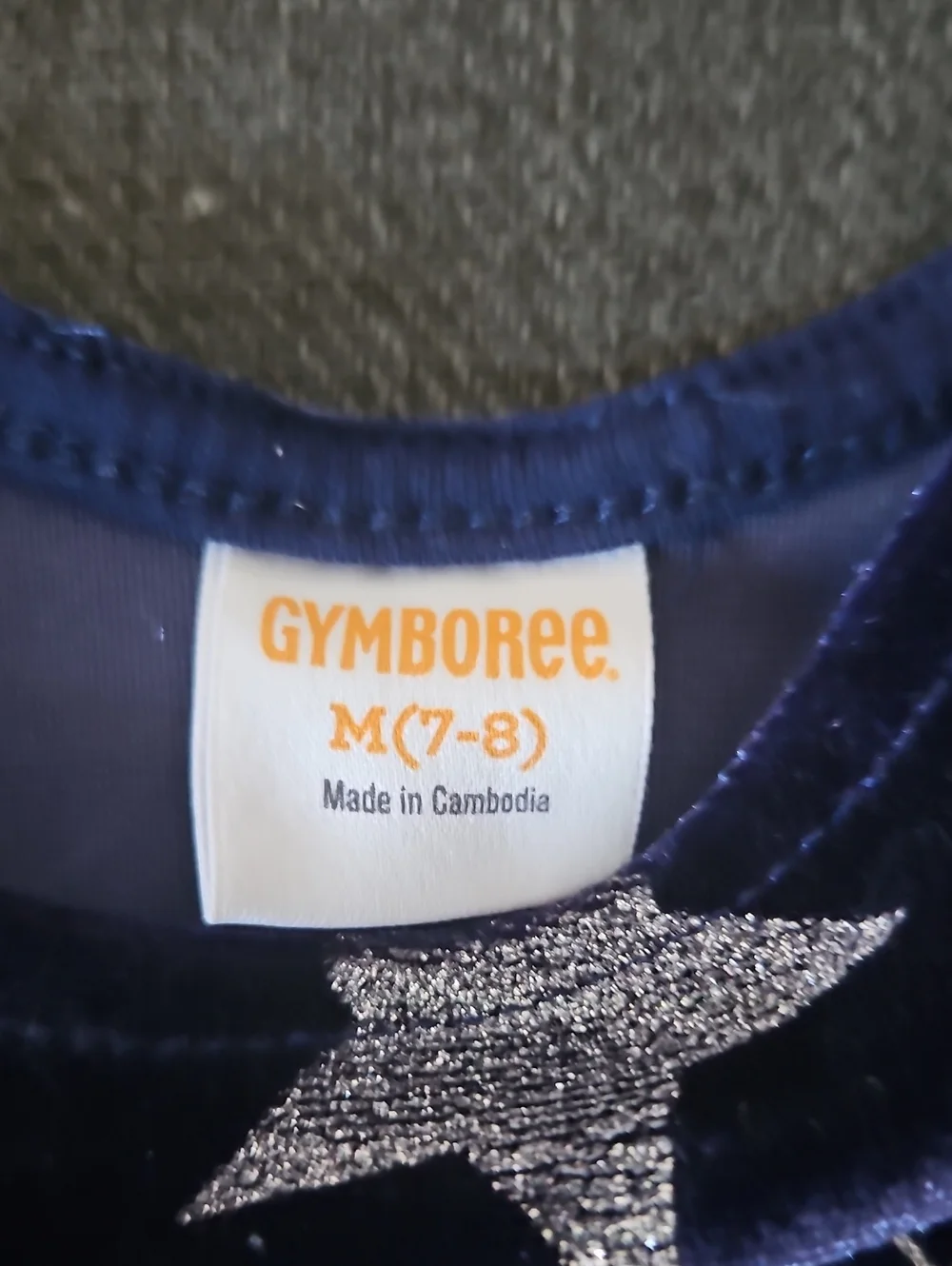 Gymboree Navy Blue Velvet Star Print Dress